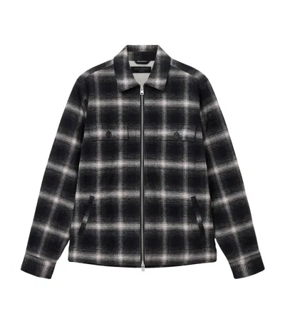 Allsaints Organic Cotton Check Bayo Jacket In Black