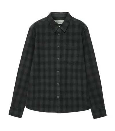 Allsaints Organic Cotton Check Bower Shirt In Black