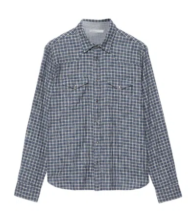 Allsaints Organic Cotton Check Court Shirt In Blue