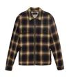 Allsaints Mens Mathers Checked Borg-lined Cotton Jacket Trail Brown Xs In Black