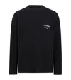 Allsaints Crypt Waffle Knit Long Sleeve Cotton Graphic T-shirt In Black