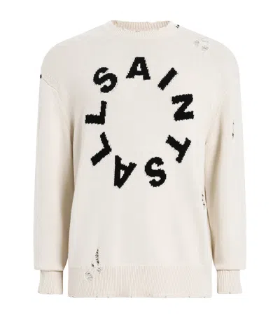 Allsaints Organic Cotton Diageo Sweater In White