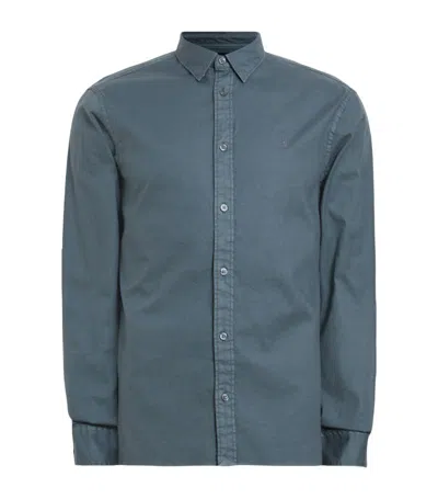 Allsaints Organic Cotton Hawthorne Shirt In Blue