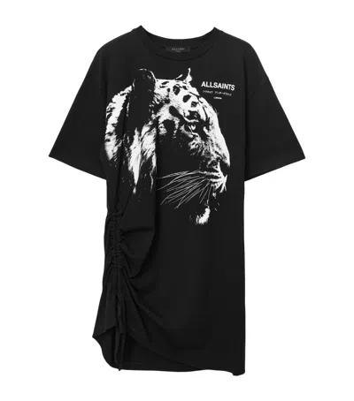 Allsaints Organic Cotton Ivana Naiema T-shirt Dress In Black