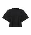 Allsaints Womens Black Jess Puff-sleeve Relaxed-fit Cotton T-shirt In Black
