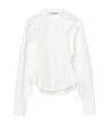 Allsaints Womens Optic White Evanna High-neck Side-tie Cotton Shirt In White