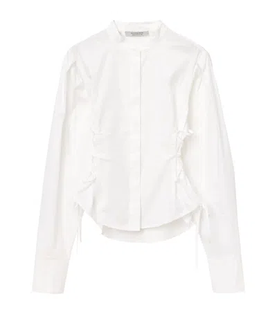 Allsaints Organic Cotton Lace-up Evanna Shirt In White
