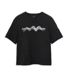 Allsaints Womens Black Lisa Vena Graphic-print Short-sleeve Cotton T-shirt In Black