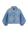 Allsaints Womens Mid Indigo Luca Cropped Denim Jacket In Blue