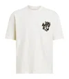Allsaints Mens Ashen White Orlando Logo-print Relaxed-fit Organic-cotton T-shirt In White