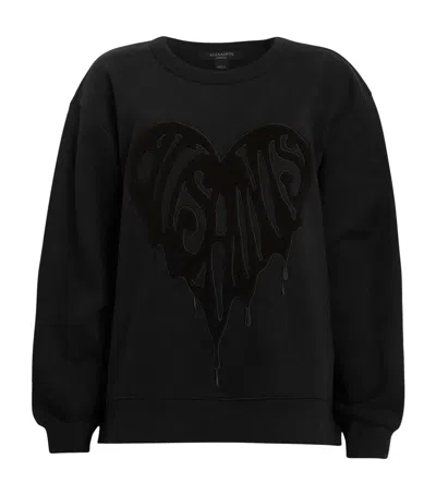 Allsaints Organic Cotton Piper Sweatshirt In Black