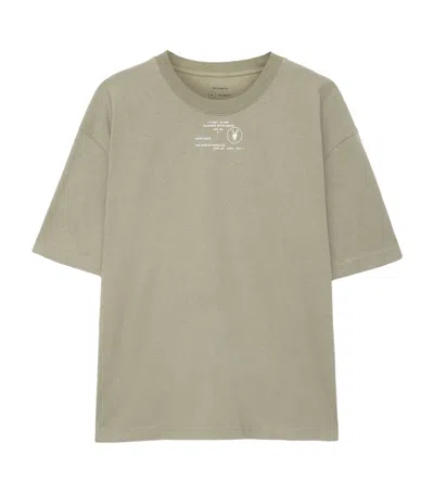 Allsaints Raphy Cotton Jacks Place Logo Crewneck T-shirt In Gray