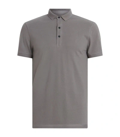 Allsaints Organic Cotton Reform Polo Shirt In Grey