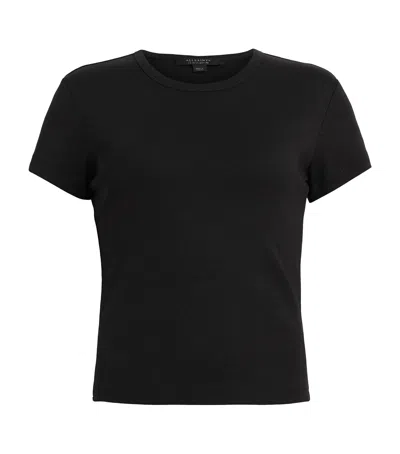 Allsaints Stevie Crew-neck Short-sleeve Organic-cotton T-shirt In Black