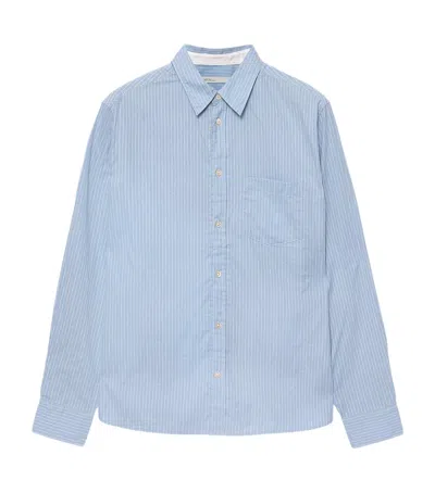 Allsaints Organic Cotton Stripe Judd Shirt In Blue
