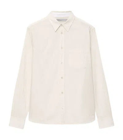 Allsaints Organic Cotton Stripe Judd Shirt In White