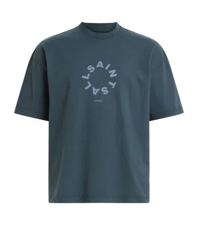 Allsaints Tierra Logo Graphic T-shirt In Marine Blue