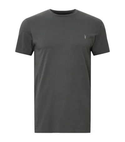 Allsaints Brace Brushed Cotton Crew Neck T-shirt In Carter Grey