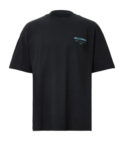 Allsaints Organic Cotton Underground T-shirt In Jet Black/blue