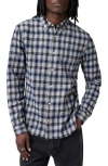Allsaints Mens Glam Purple Orin Check-print Relaxed-fit Cotton-blend Shirt In Glam Purple/blue