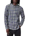 Allsaints Mens Glam Purple Orin Check-print Relaxed-fit Cotton-blend Shirt In Glam Purple