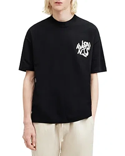 Allsaints Orlando Cotton Graphic Tee In Washed Black