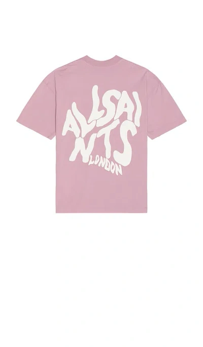 Allsaints Orlando Crew Neck Tee In Pink