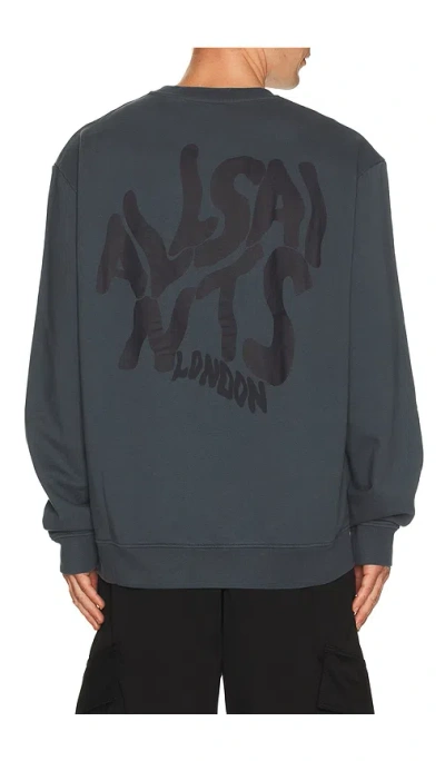 Allsaints Orlando Crew Sweatshirt In Blue