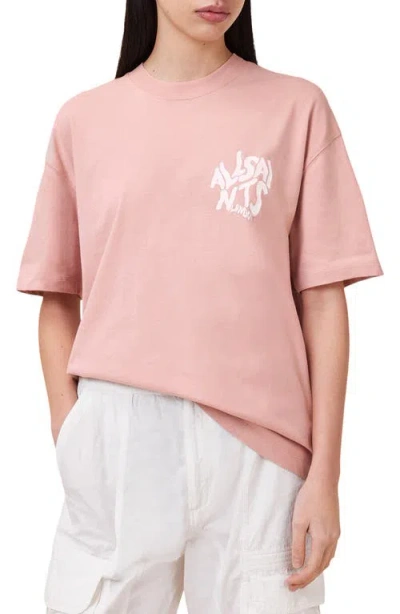 Allsaints Orlando Etta Crewneck Graphic T-shirt In Pink