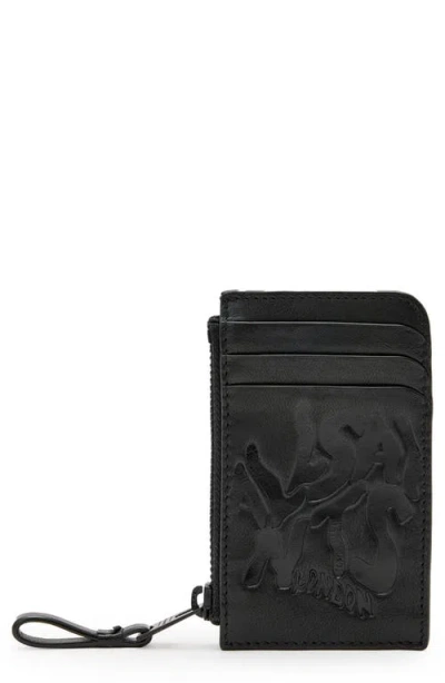 Allsaints Orlando Isamu Leather Wallet In Black
