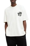 Allsaints Orlando Logo Print Oversized T-shirt In Ashen White