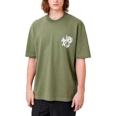 Allsaints Orlando Logo Oversize Graphic T-shirt In Eden Green