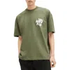 Allsaints Mens Orlando Crewneck Organic-cotton T-shirt Eden Green Xl