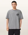 Allsaints Orlando Logo Print Oversized T-shirt In Gray