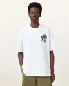 Allsaints Orlando Logo Print Oversized T-shirt In Ashen White