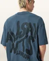 Allsaints Orlando Logo Print Oversized T-shirt In Blue