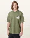 Allsaints Orlando Logo Oversize Graphic T-shirt In Eden Green