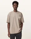 Allsaints Orlando Logo Print Oversized T-shirt In Stone Taupe