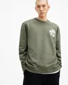 Allsaints Orlando Crewneck Sweatshirt In Thyme Green