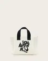 Allsaints Orlando Logo Printed Mini Tote Bag In White