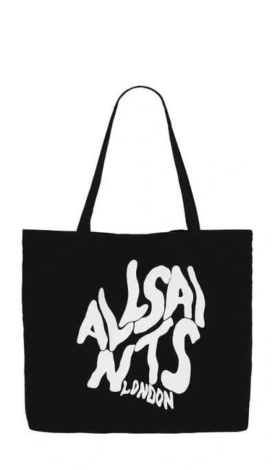 Allsaints Orlando Tote In Black/chalk