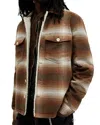 Allsaints Ormond Checked Sherpa Jacket In Brown