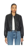 Allsaints Rowan Leather Bomber Jacket In Black