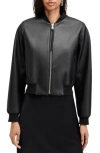 Allsaints Orten Desserto Faux Leather Bomber Jacket In Black