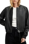 Allsaints Orten Leather Bomber Jacket In Black