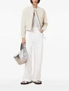 Allsaints Orten Zip-fastening Leather Bomber Jacket In White