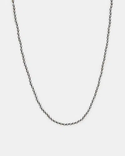 Allsaints Osborn Beaded Necklace In Grey/warm Silver
