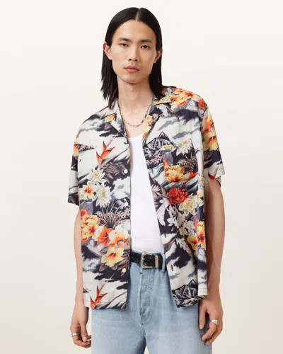 Allsaints Oscani Short Sleeve Printed Shirt In Multi