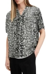 Allsaints Oscillation Leopard Print Shirt In Black