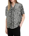 Allsaints Oscillation Leopard Print Shirt In Black